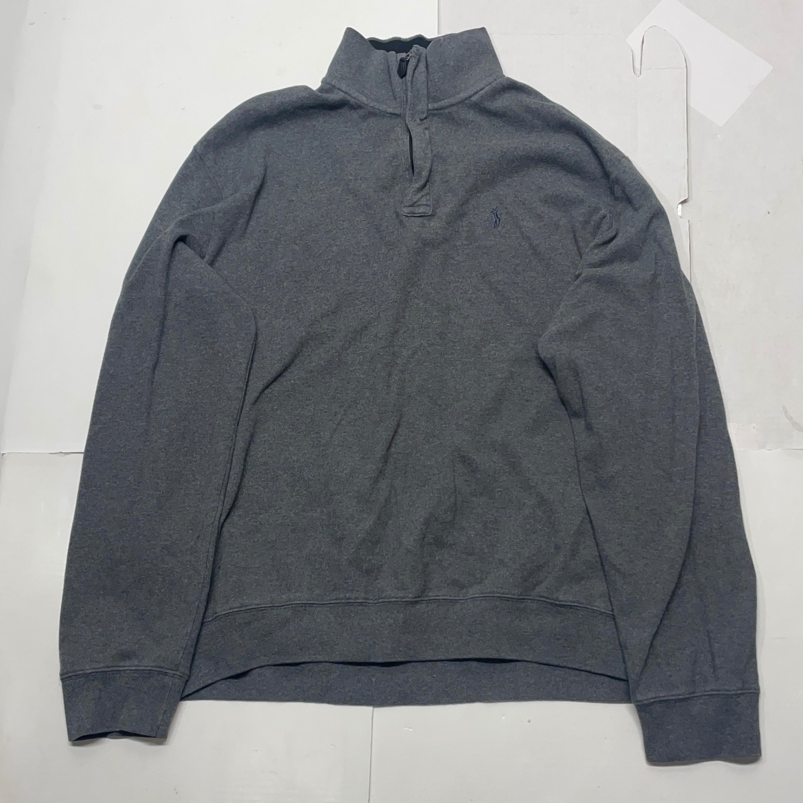 Polo Ralph Lauren Mens Xl Gray Cotton Pullover Sweatshirt Golf Quarter Zip
